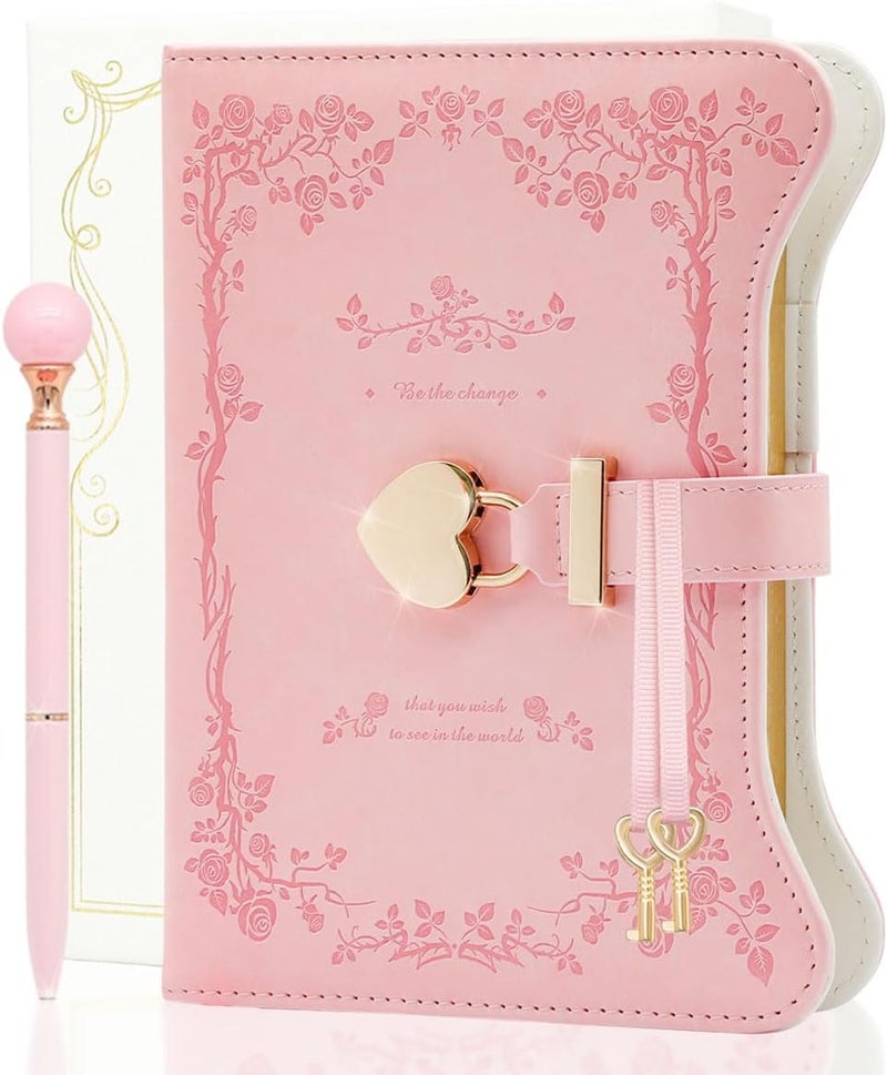 hi!SCI hi! SCI Diary with Lock and Keys for Girls & Women, 360 Pages Journal with Lock for Girls Gift Ideas, Girls Locking Diary with Pen, Cute Journals Set for Teen Girls Ages 8-12, Ideal Gifts for 8 9 10 11 12 13 14 Year Old Girl(Rose Pink) - Image 1